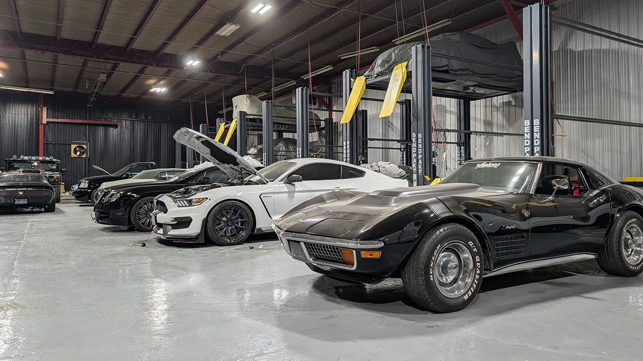 Classic car storage in Etobicoke garage