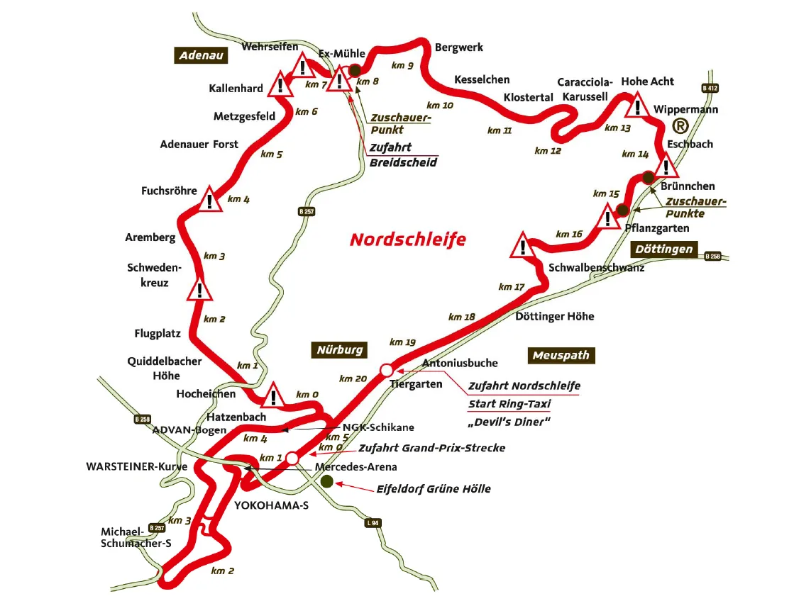 Nurburgring Nordschleife map