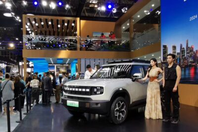 Premium electric SUVs from Chinese automakers on display at the 2026 Beijing Auto Show, representing China's push into the luxury EV segment previously dominated by German brands.