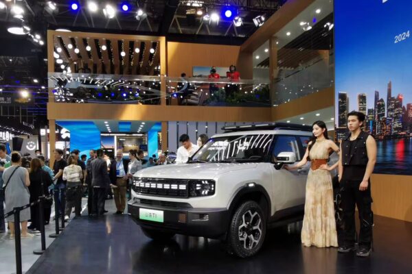 Premium electric SUVs from Chinese automakers on display at the 2026 Beijing Auto Show, representing China's push into the luxury EV segment previously dominated by German brands.