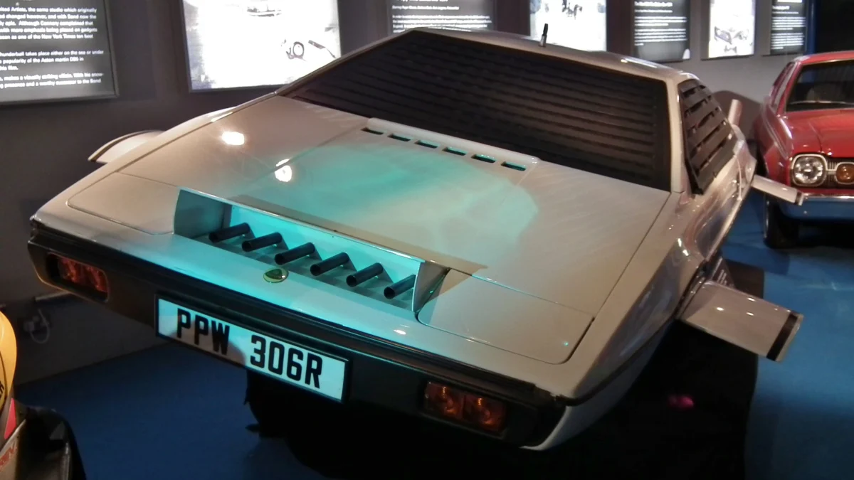 The white Lotus Esprit Series 1 used in the 1977 James Bond film The Spy Who Loved Me, later purchased by Elon Musk at auction