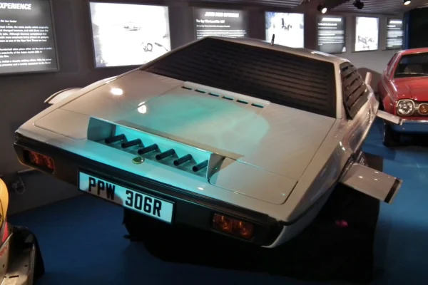 The white Lotus Esprit Series 1 used in the 1977 James Bond film The Spy Who Loved Me, later purchased by Elon Musk at auction