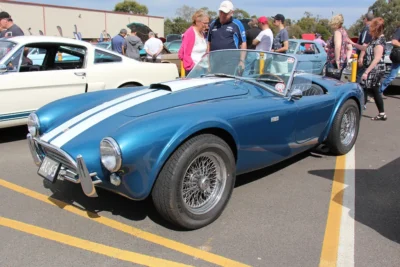 An early Shelby Cobra 289 photographed in 1962, built on the British AC Ace chassis with a Ford V8 engine